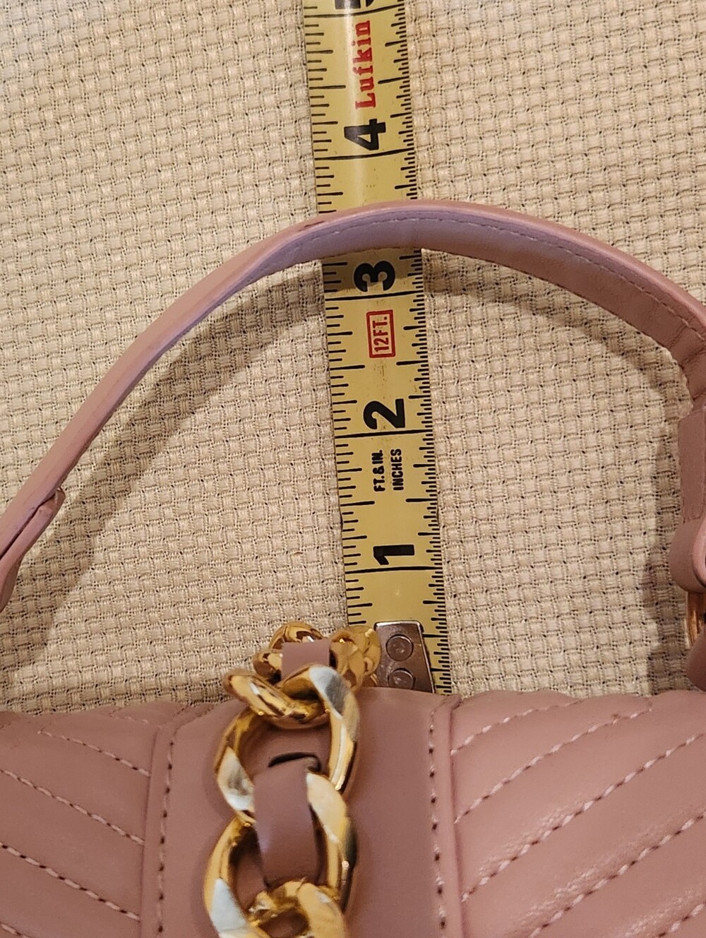 Badgley Mischka Blush Pink Quilted Crossbody Bag Flap Top Handle BM Logo - Picture 8 of 16